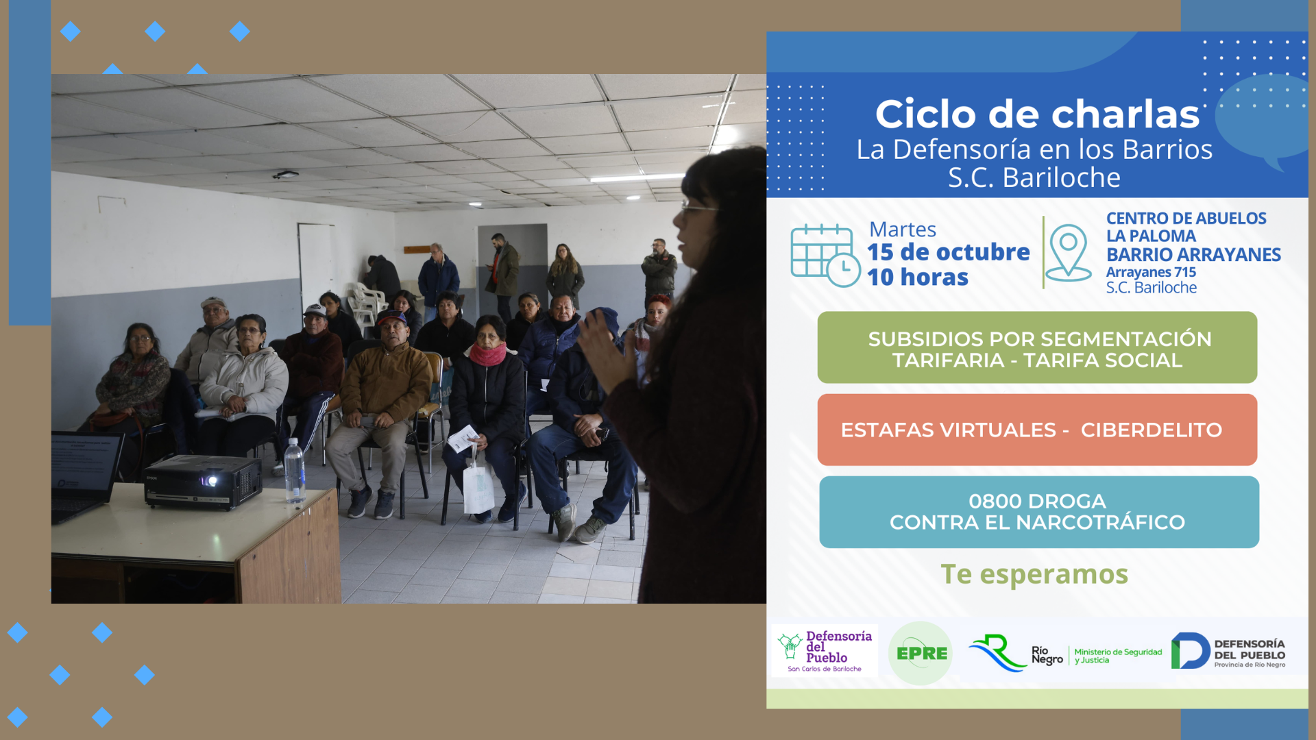 Bariloche: 5º Encuentro del ciclo de charlas la Defensoría en los Barrios