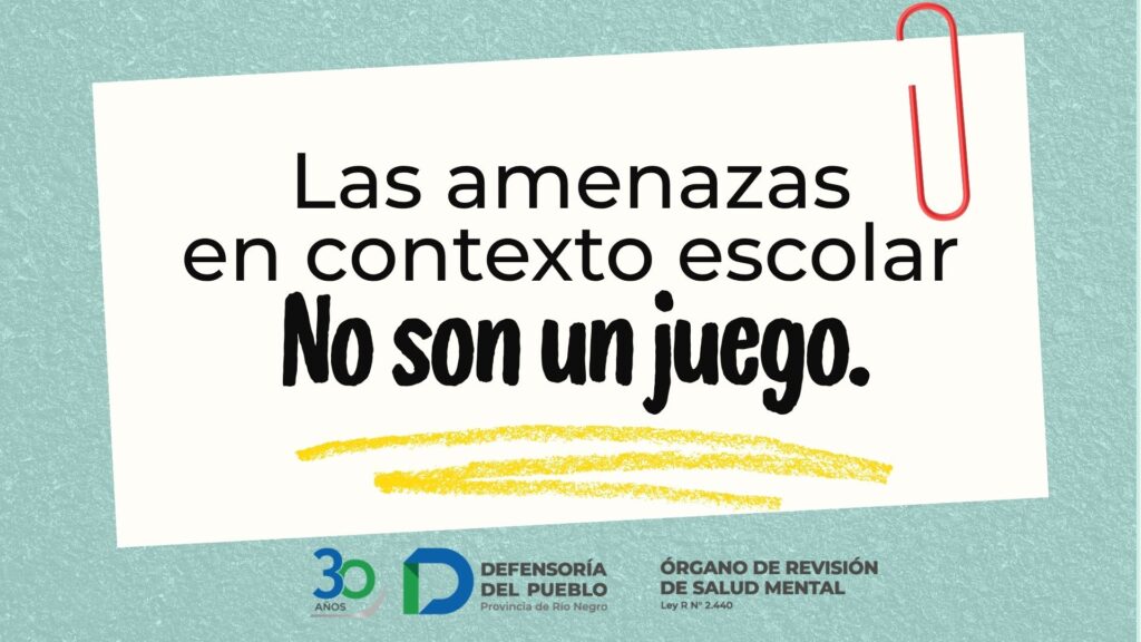 Portada "las amenazas en contexto escolar No son un juego"