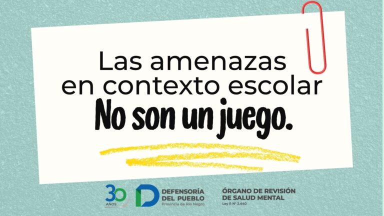 Portada "las amenazas en contexto escolar No son un juego"