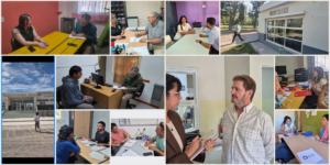 La imagen muestra diferentes lugares de la provincia donde los asesores están atendiendo reclamos