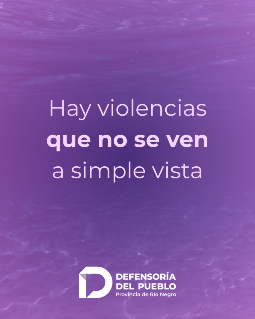 texto sobre fondo violeta "Hay violencias que no se ven a simple vista"